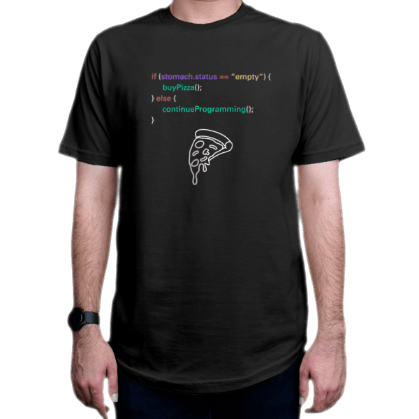 تیشرت برنامه نویسی طرح pizza code