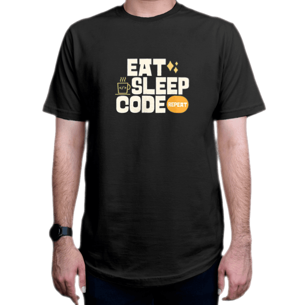 تیشرت برنامه نویسی طرح eat-sleep-code